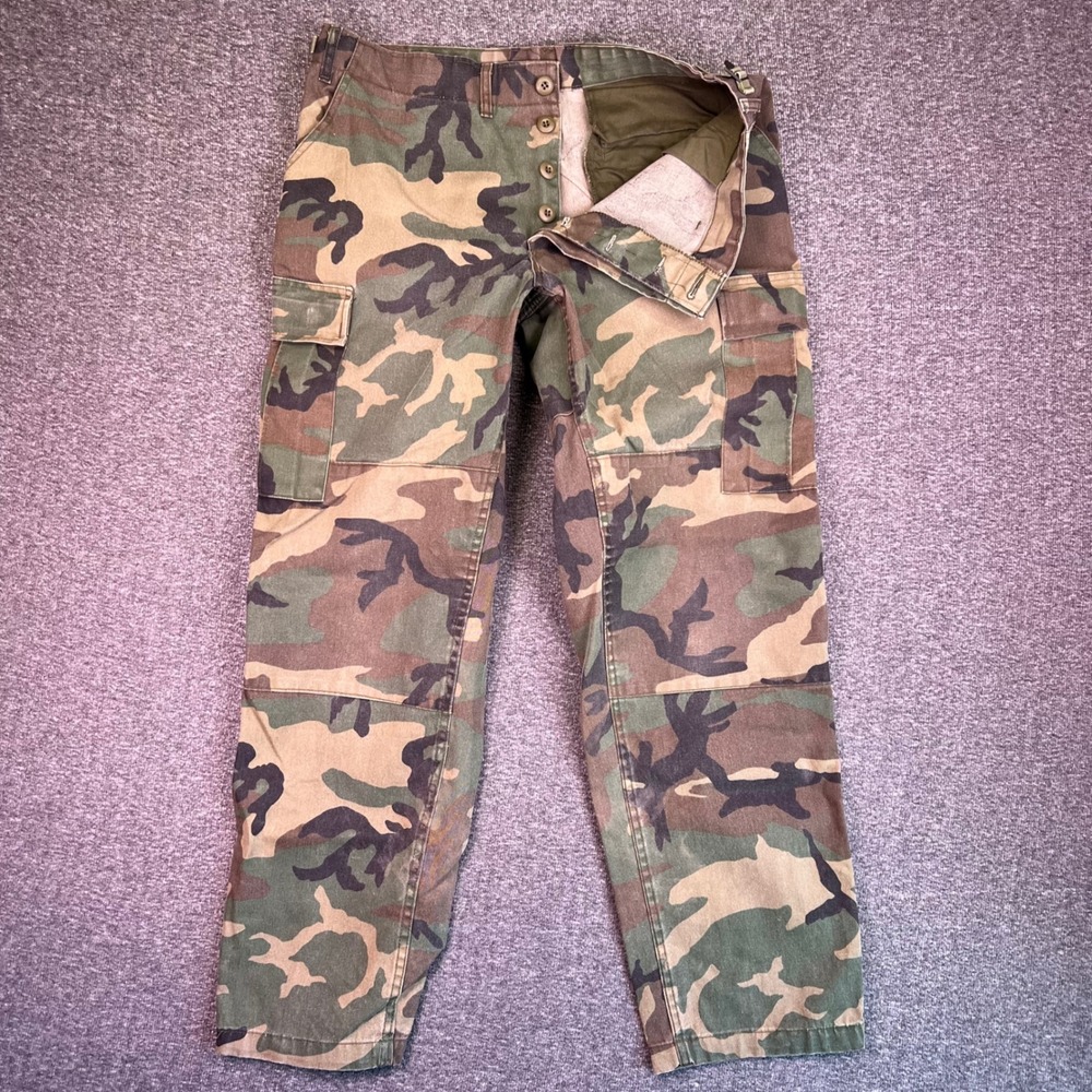 Rothco Cargo‎ Pants Mens Medium Long Camo Military Tactical Woodland Button Fly